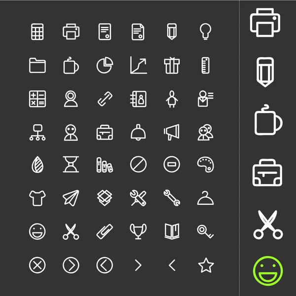 Iconos de línea para aplicaciones y sitios web — Vector de stock