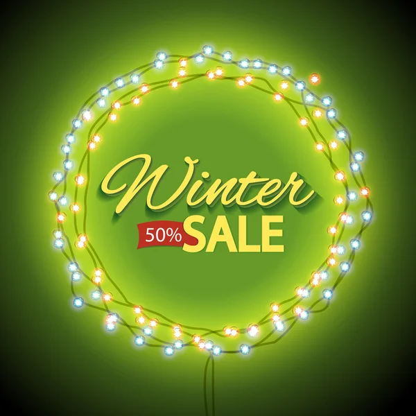 Winter sale lights frame — Stock Photo, Image