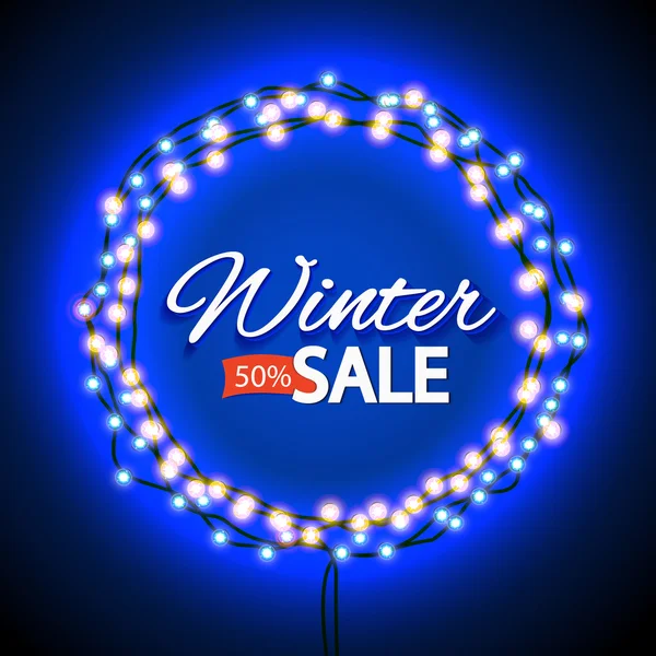 Inverno venda luzes quadro — Fotografia de Stock