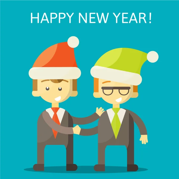 Partners in Business congratulate each other on Christmas and New Year — Stock Photo, Image