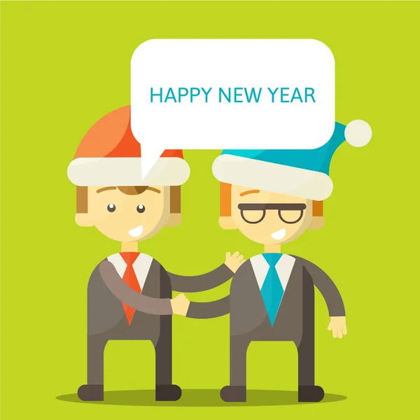 Partners in Business congratulate each other on Christmas and New Year — Stock Photo, Image