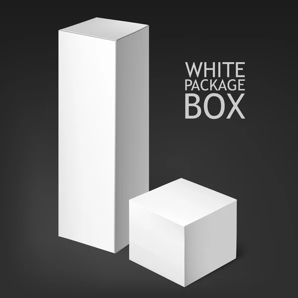 Set realistic white boxes — Stock Photo, Image