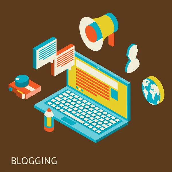 Isometric design modern concept of blogging — Stock Photo, Image