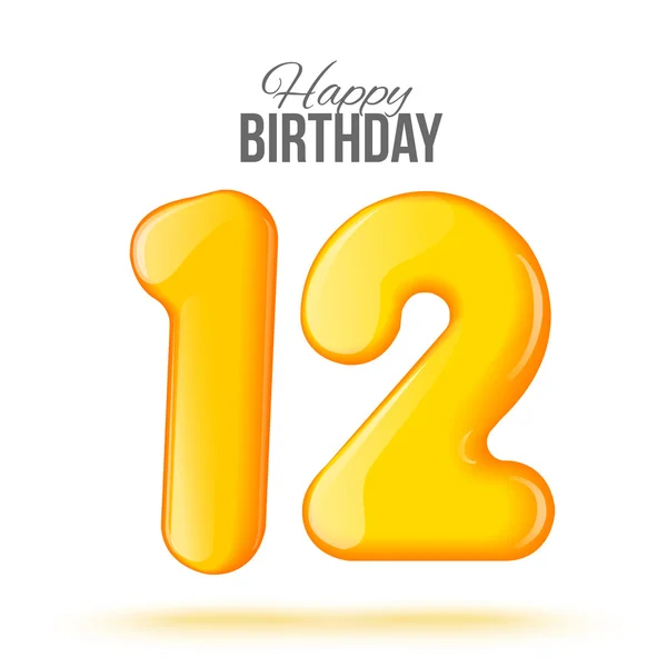 Birthday. Greeting card with numbers. — Stock Vector