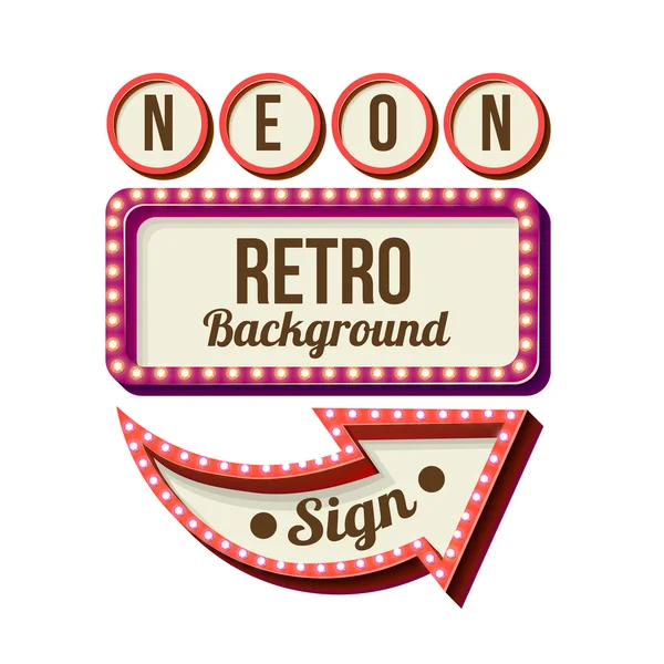 Vintage Night 3D advertising sign — Stock Vector