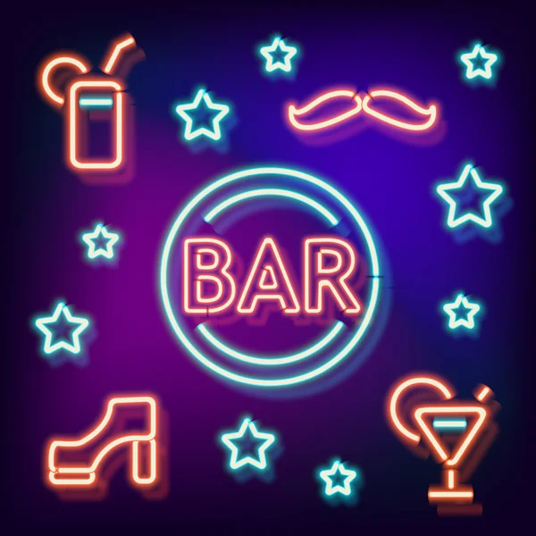 Neon symbol bar — Stock vektor