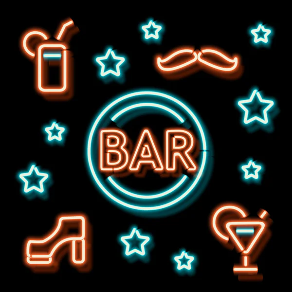 Neon symbol bar — Stock Vector