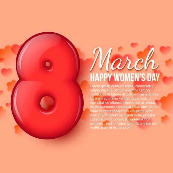 Día Internacional de la Mujer. 8 de marzo. Volumen ocho — Vector de stock