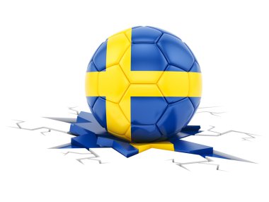  İsveç bayrağı ile futbol