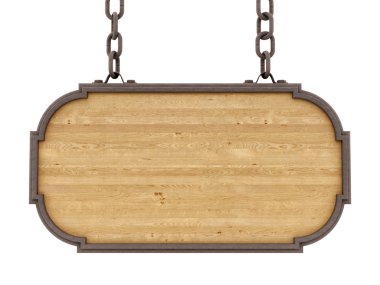 ahşap işareti, üzerinde beyaz izole