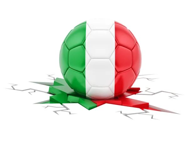 Fútbol con la bandera de Italia — Foto de Stock