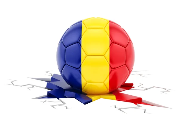Labdarúgás, Románia zászlaja — Stock Fotó
