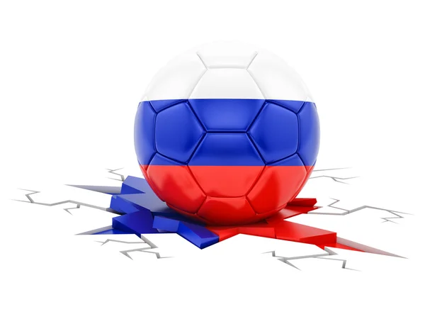 Futebol com a bandeira da Rússia — Fotografia de Stock