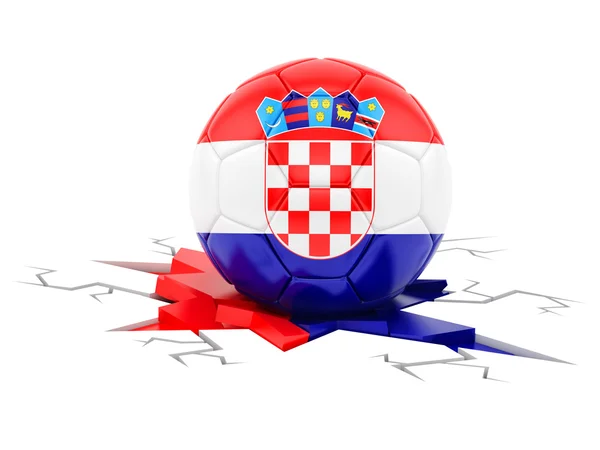 Voetbal met de vlag van Kroatië Rechtenvrije Stockfoto's