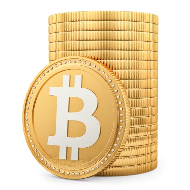  bitcoins, üzerinde beyaz izole