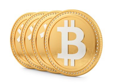 bitcoins, üzerinde beyaz izole