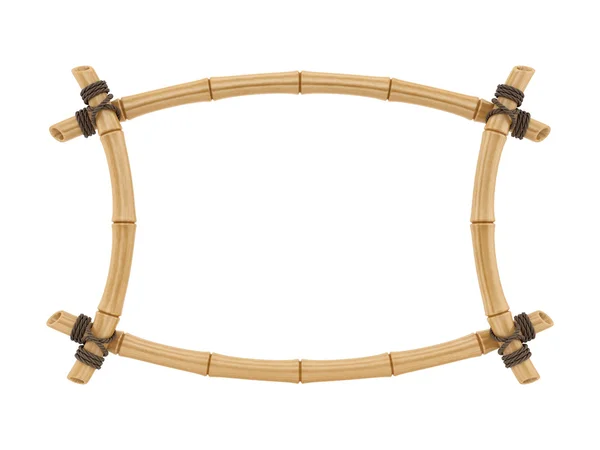 Bamboe frame, geïsoleerd op wit — Stockfoto