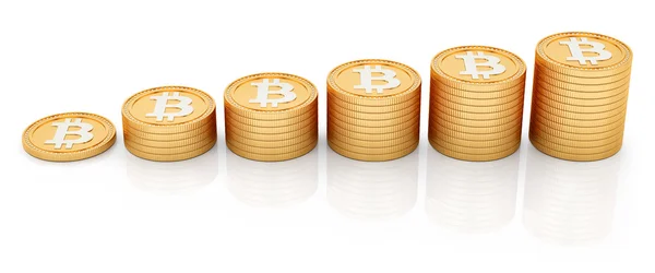 Bitcoins, isolated on white — Stock Photo, Image