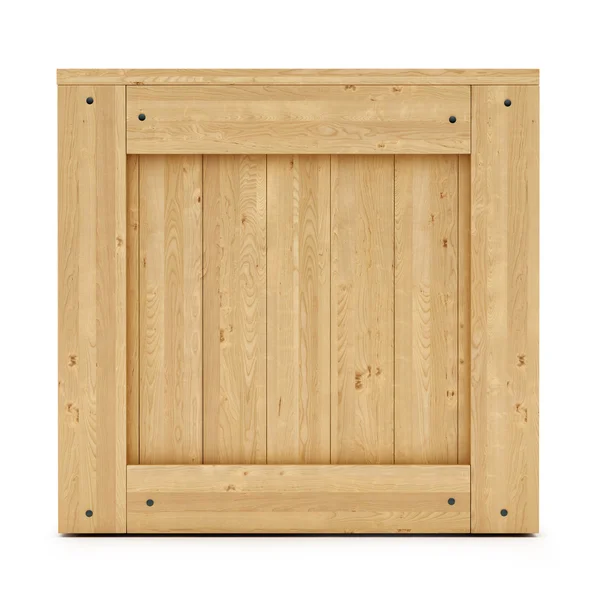 Caja de madera, aislada en blanco —  Fotos de Stock