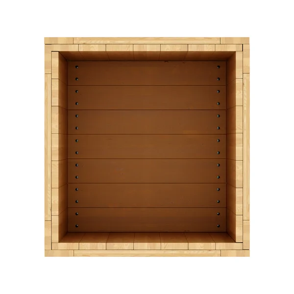 Wooden box from top view — Stock Photo, Image