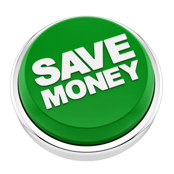 Botón de ahorro de dinero, aislado en blanco —  Fotos de Stock