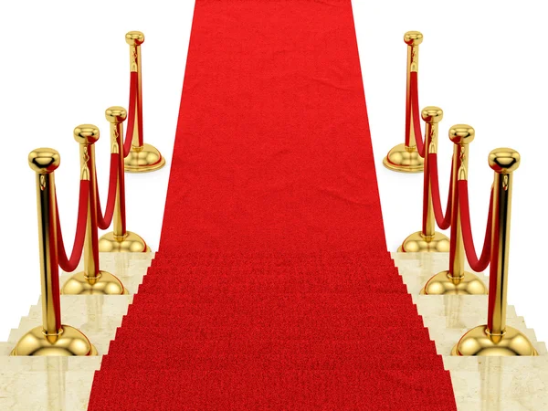 Stanchions d'oro e un tappeto rosso — Foto Stock