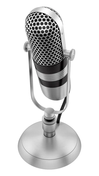 Render of a vintage microphone, isolated on white — Stock Photo, Image