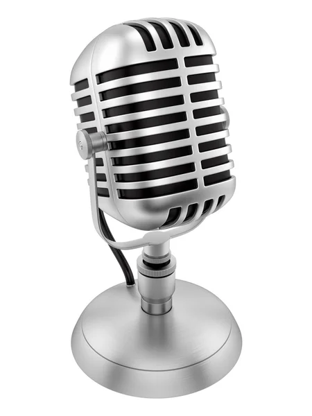 Vintage microphone, isolated on white — Stock Photo, Image