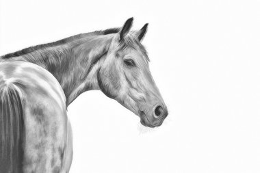 bir at, çizim portre