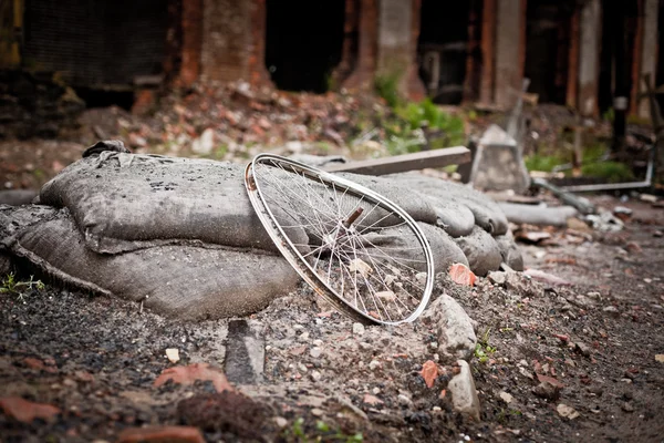 War devastation fear Russia, scenery, wet, dirty, home town — Stock Photo, Image