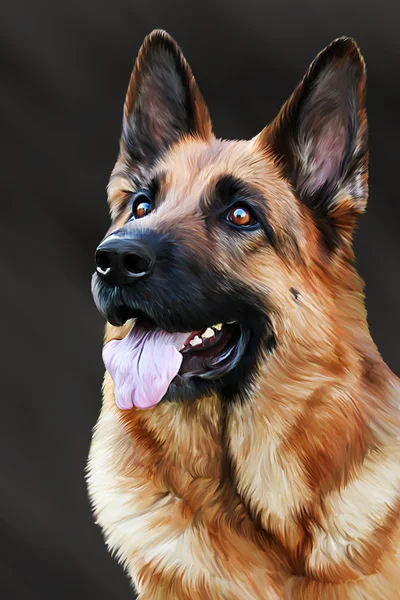 Tekening van de hond Duitse herdershond — Stockfoto