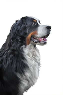 Çizim Bernese dağ köpeği, portre