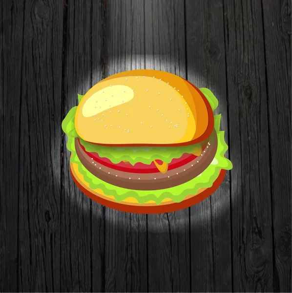 Desain Vektor Hamburger Untuk Jalan Makanan Cepat Saji - Stok Vektor