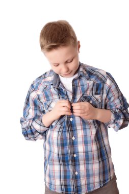 Genç çocuk beyaz izole