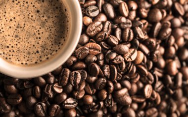 Taze kahve ve kahve çekirdekleri