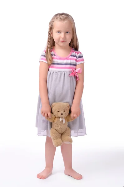 Little girl on a white background — Stock Photo, Image