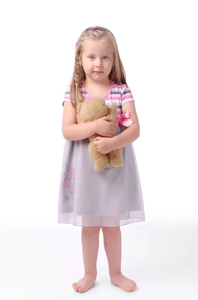 Little girl on a white background — Stock Photo, Image