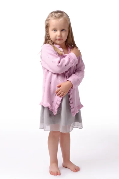 Little girl on a white background — Stock Photo, Image