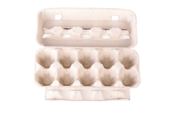 Пакет с яйцами, изолированный на белом — стоковое фото
