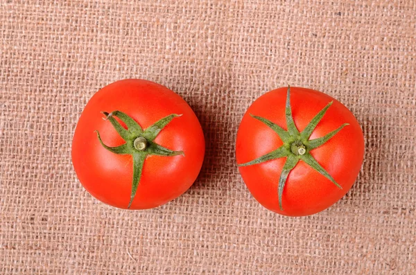 Tomaten op een rouwgewaad achtergrond — Stockfoto