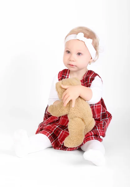 Young girl poses for a picture on white — Stock Photo, Image