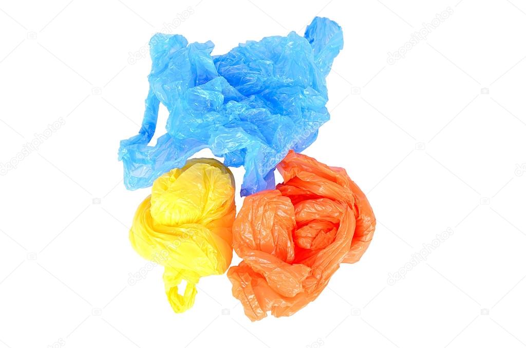 Plastic bags isolated on white background