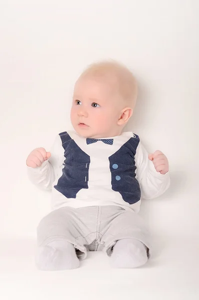 Baby sit on a white background — Stock Photo, Image