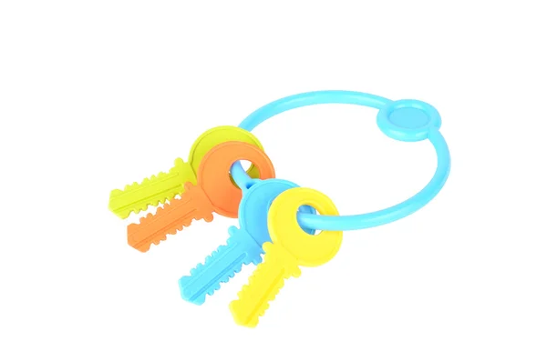 Colorful toy keys isolated on white background — Stock Photo, Image