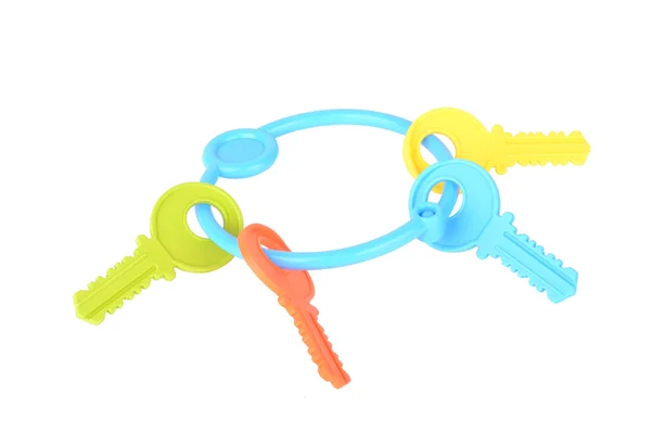 Colorful toy keys isolated on white background — Stock Photo, Image