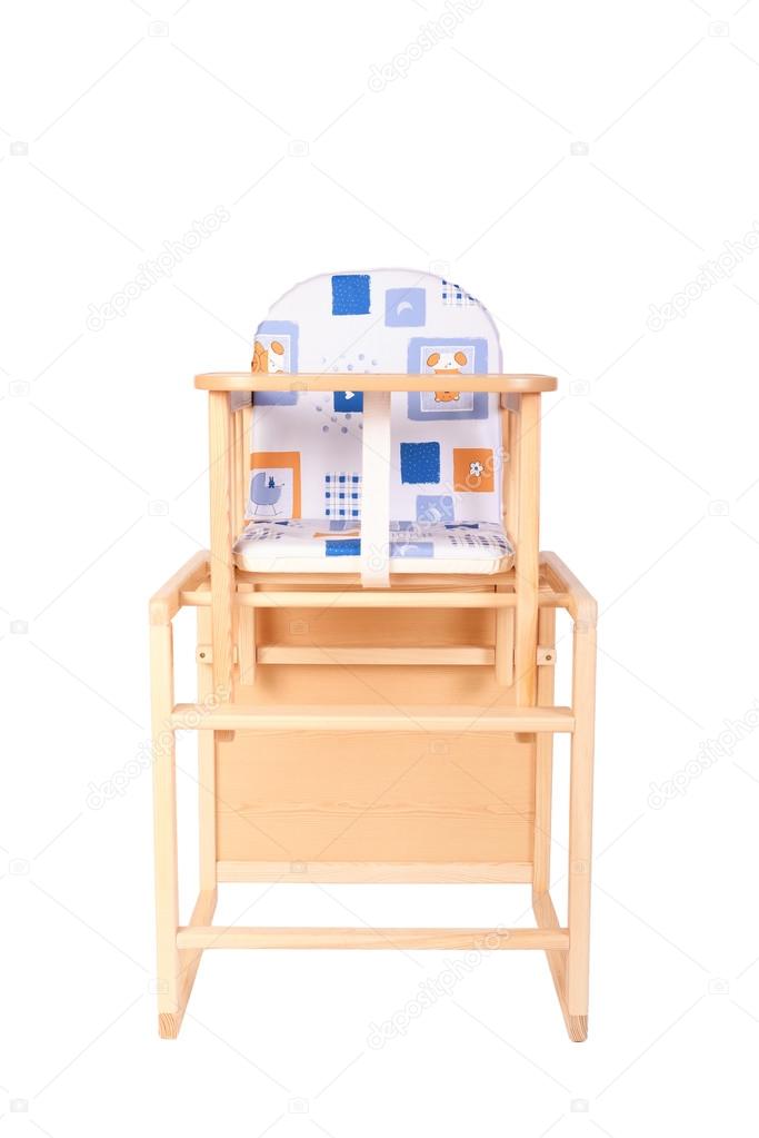 Wooden High Chair For Baby Feeding Isolated Stock Photo Wooden High Chair For Baby Feeding Isolated On White Photo By Sssss1gmel