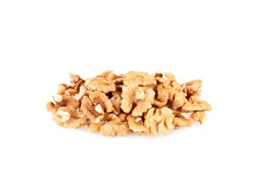 Beyaz izole ceviz badem yığını