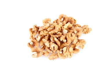 Beyaz izole ceviz badem yığını