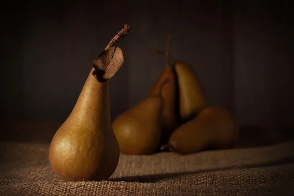 Closeup photo of pears on dark background — Stock Photo, Image