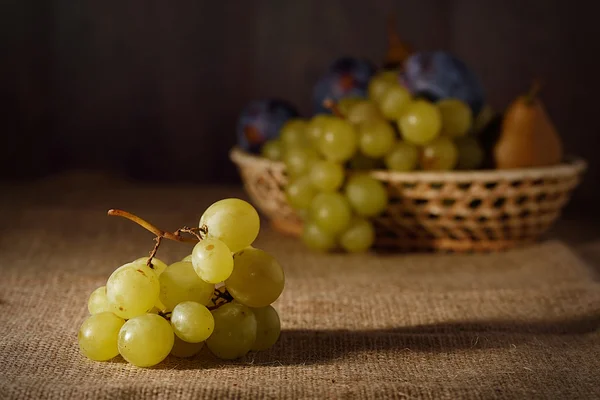 Frutos frescos em pano de saco após a colheita — Fotografia de Stock